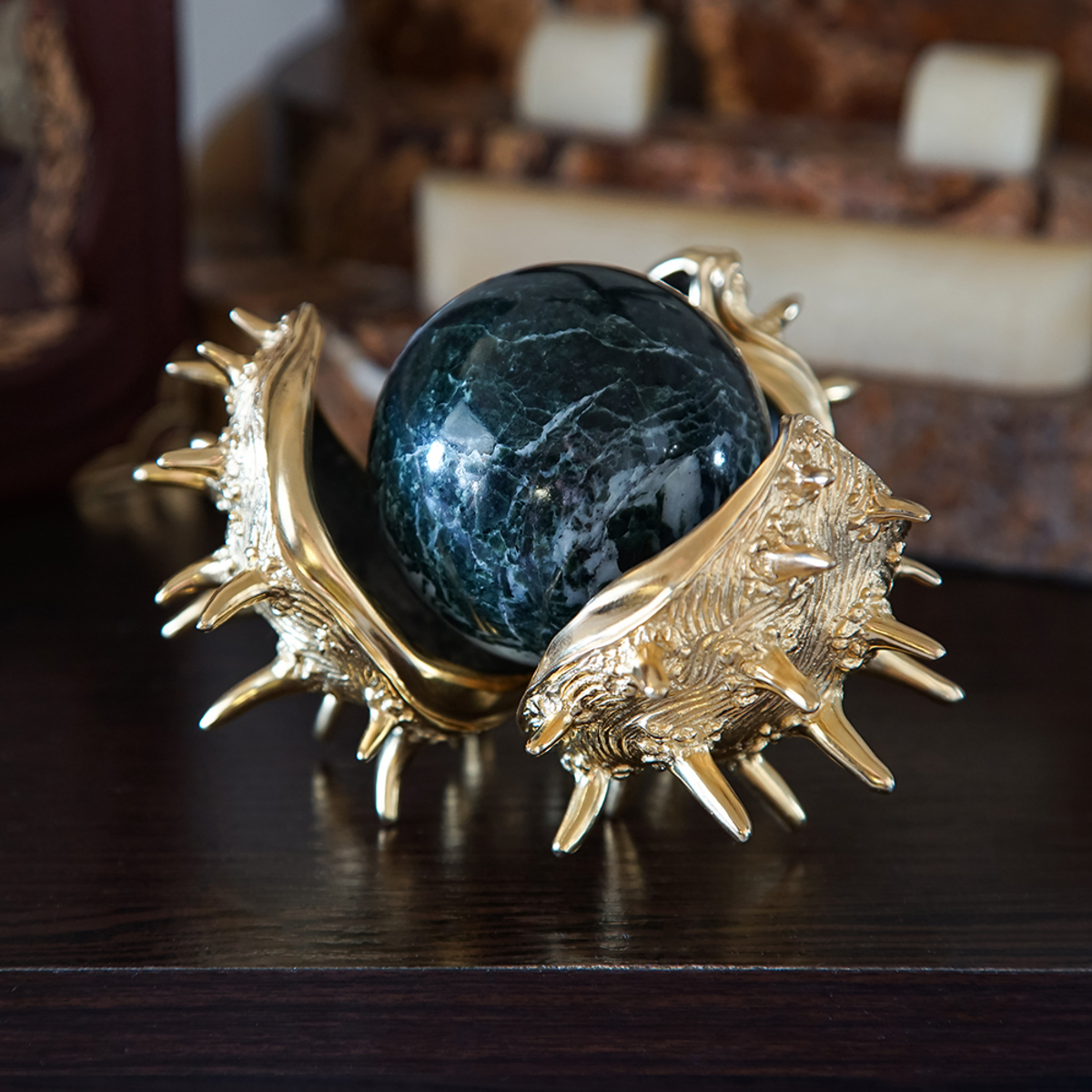 Handmade sculpture «Golden chestnut» - Image 2