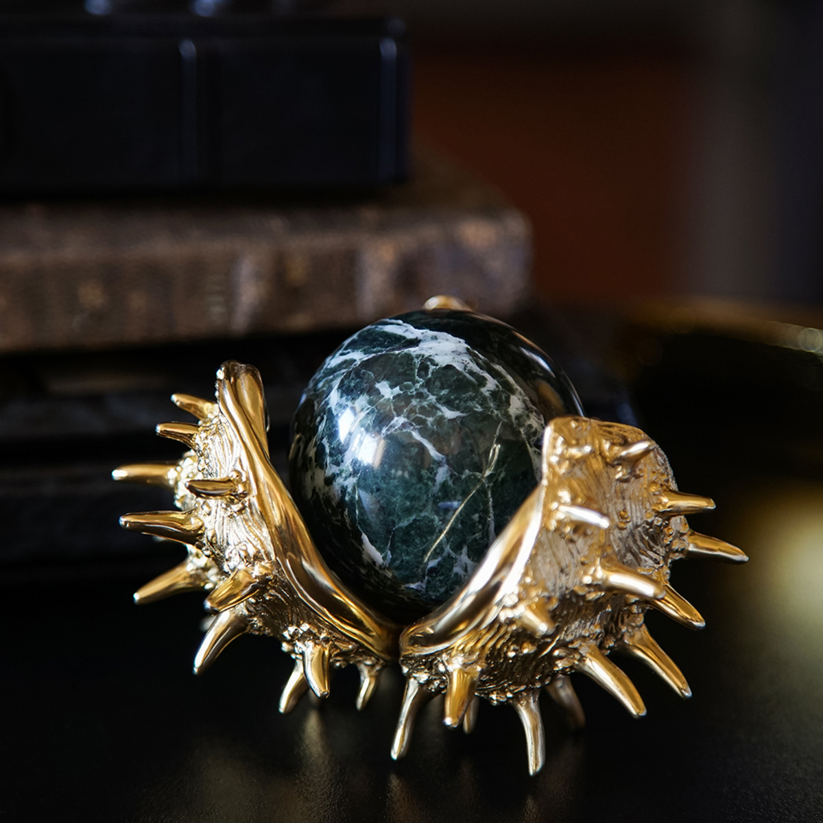 Handmade sculpture «Golden chestnut» - Image 4